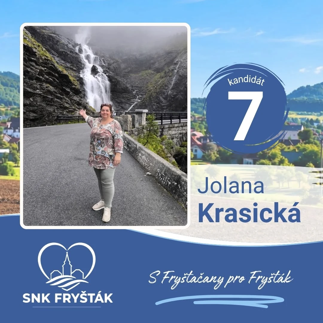 Jolana Krasická před vodopádem